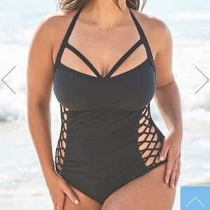 CUTE Ashley Graham one-piece swimsuit. Black, Size 10 women’s